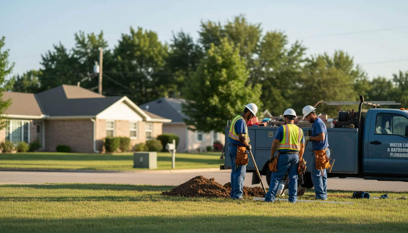 Residential water line and bathroom plumbing service in Alleman, IA